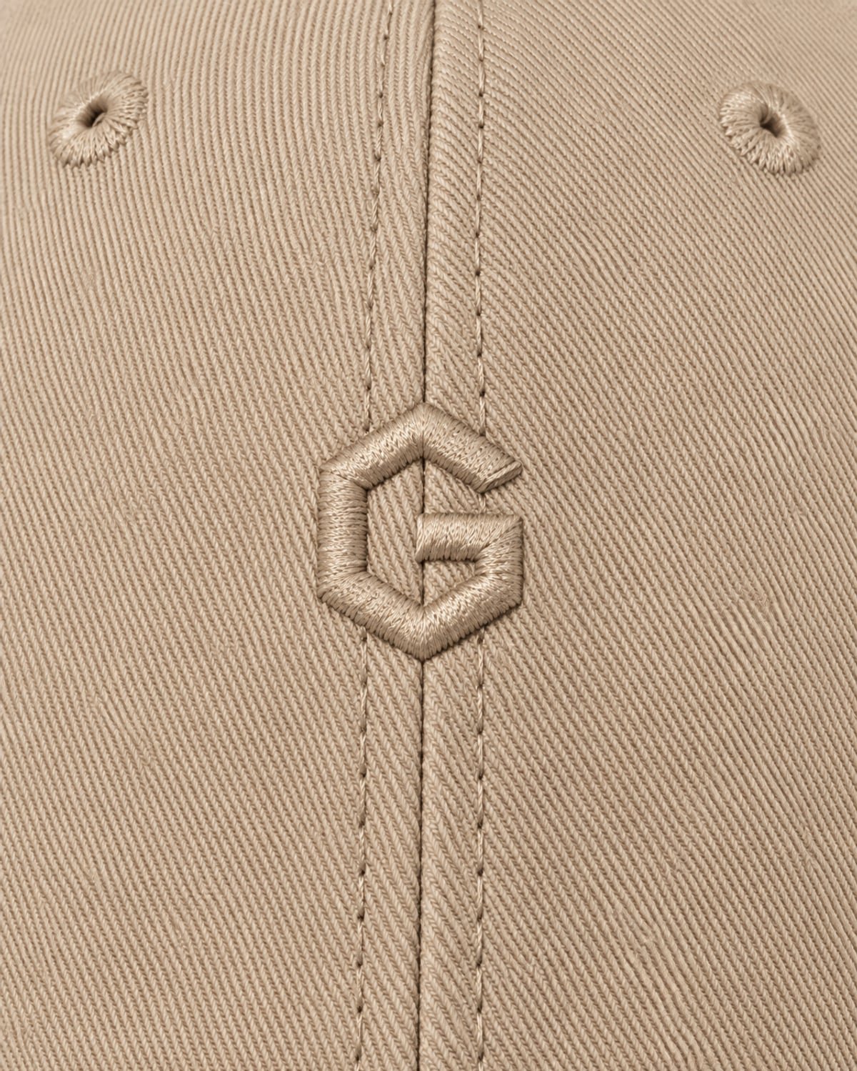 Club Embroidered Cap, construction and finishing detail
