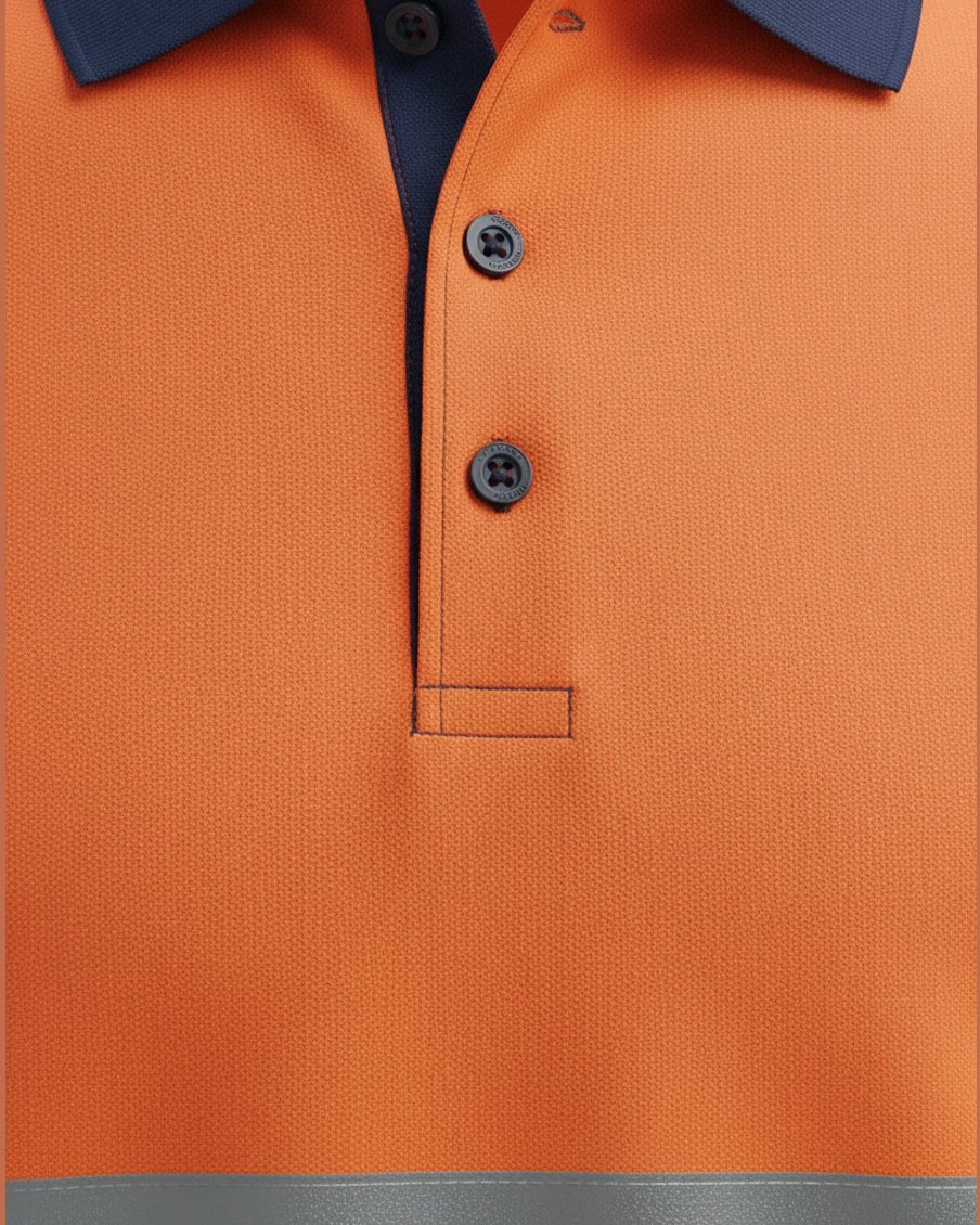 High Visibility Polo, fabric texture detail