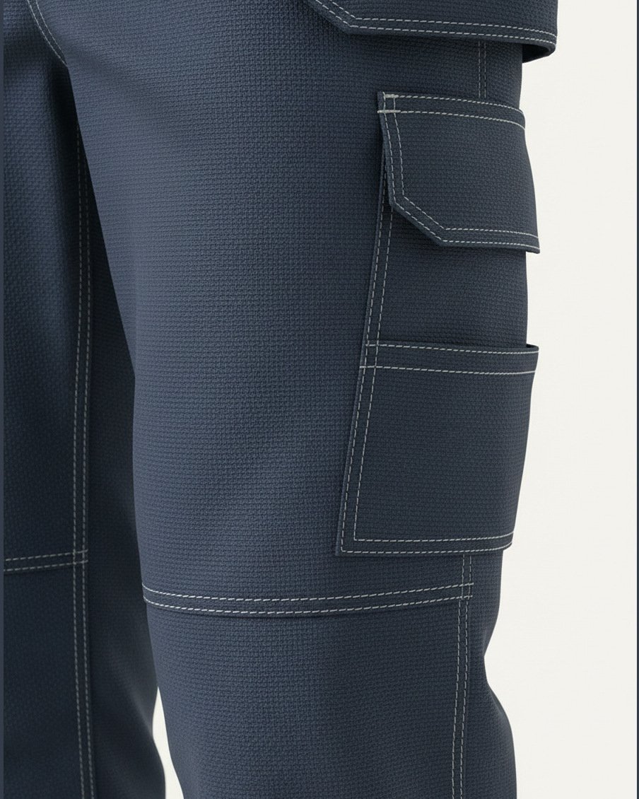 Work Cargo Trousers, construction and finishing detail