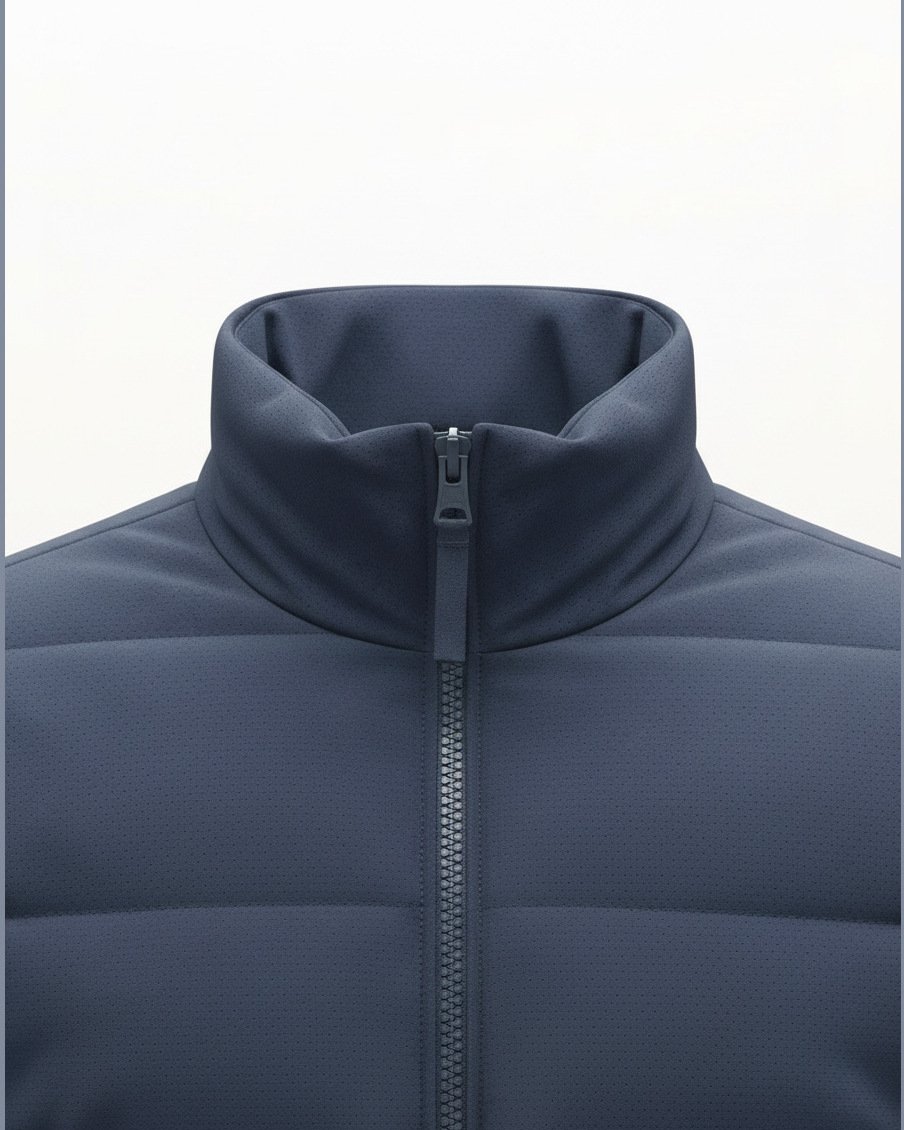 Alpine Puffer Jacket, construction and finishing detail
